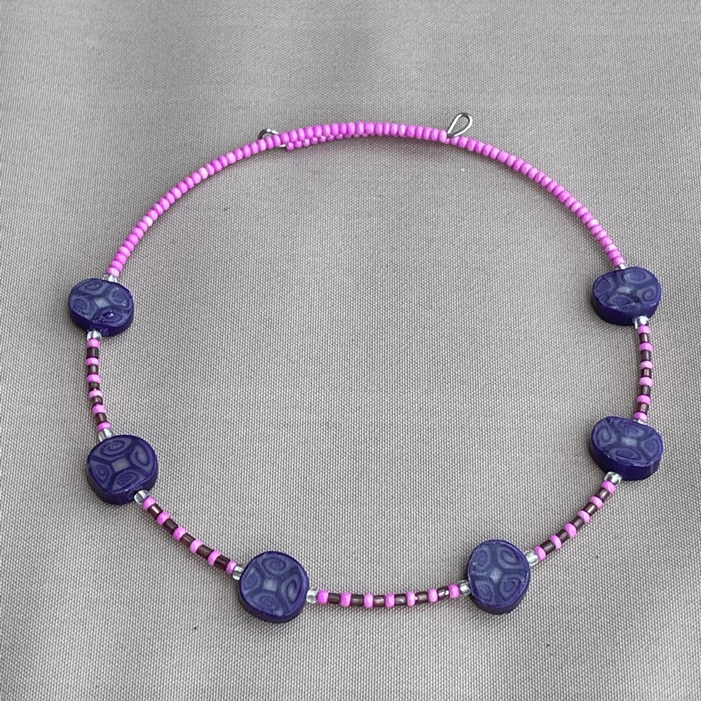 Handmade polymer clay beaded necklace